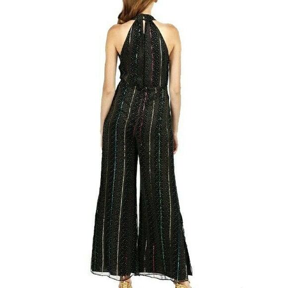 CLEOBELLA Nash high neck flared leg sleeveless retro disco jumpsuit stardust XS - Picture 4 of 9